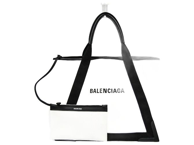 Sac à main Balenciaga Navy Cabas M Noir Blanc cassé