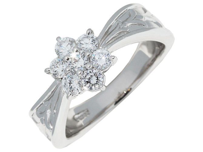 Autre Marque Pt900 Diamantring 0,55 ct Größe 12,5