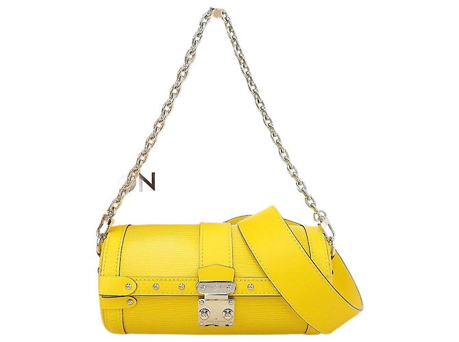 Borsa a spalla Louis Vuitton Epi Papillon Trunk M58647 Giallo
