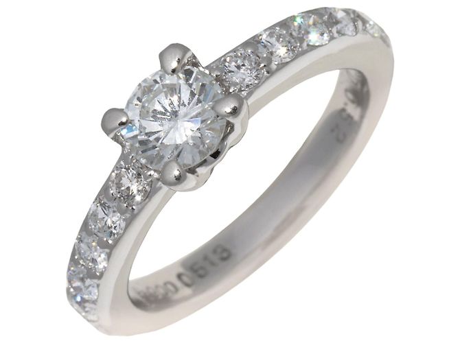 Autre Marque Pt900 Platin-Diamantring 0,52 ct
