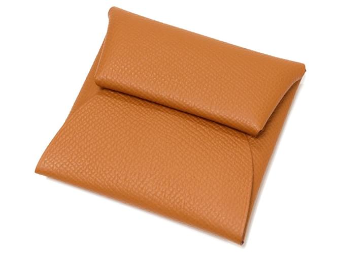 Hermès Hermes Bastia Coin Case Epsom Gold Golden Leather  ref.1647363