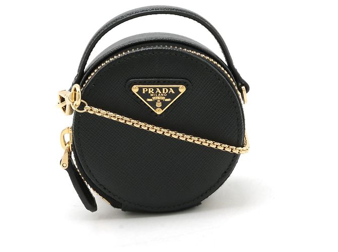 Prada Saffiano 2-Wege Schultertasche Schwarz