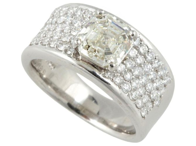 Autre Marque Platinring Pt900 mit Diamant 2ct Größe 12.5