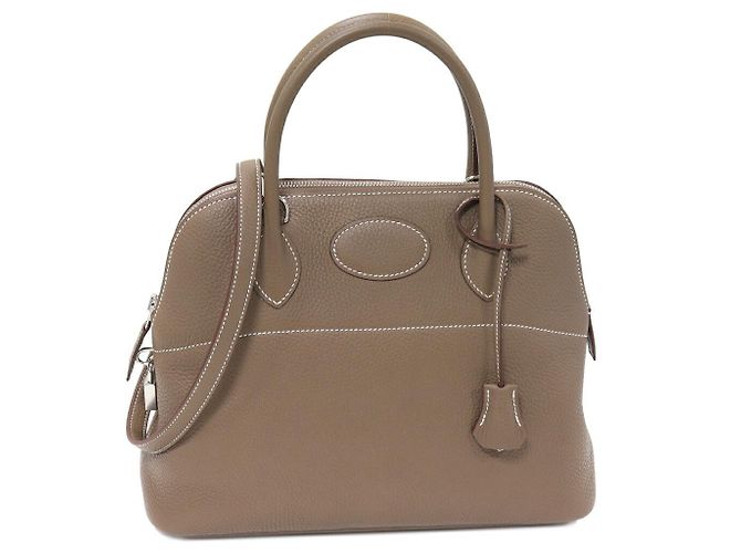 Hermès Bolsa 2 em 1 Hermes Bolide Taurillon Clemence Cinza