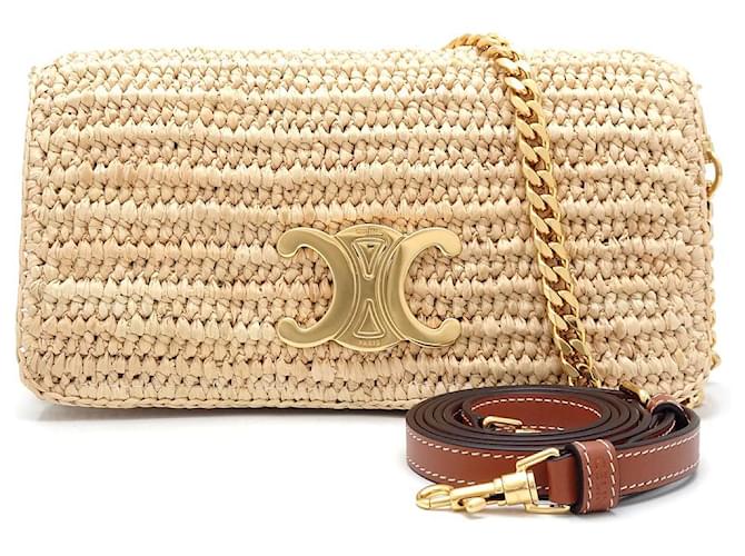 Autre Marque Celine Raffia Calf Multi Pochette Crossbody ref