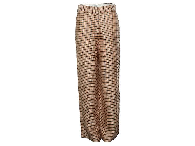 Lanvin, karierte Hose Braun Mehrfarben Orange