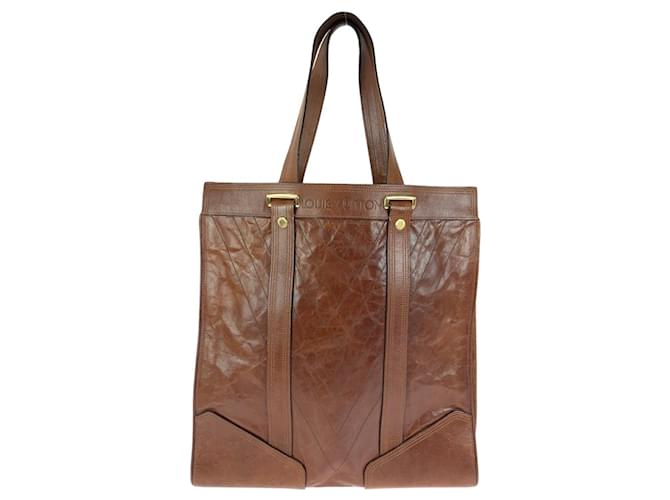 Louis Vuitton Leather Sac Plat Tote M95361 Brown  ref.1653118