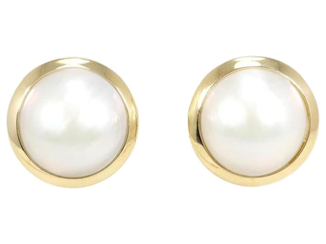 Autre Marque K18 Yellow Gold Mabe Pearl Earrings ref.1653327 