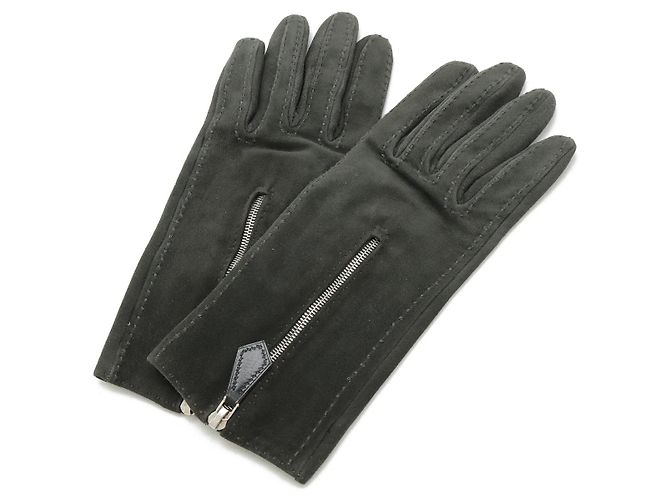 Hermès Hermes Suede Gloves Dark grey