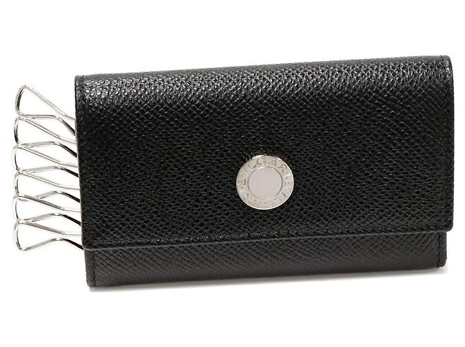 Autre Marque Bvlgari Grain Calf Leather Classico Key Case 20234 Black