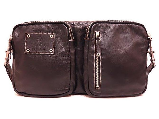 Borsa a tracolla in pelle nera Gucci Nero