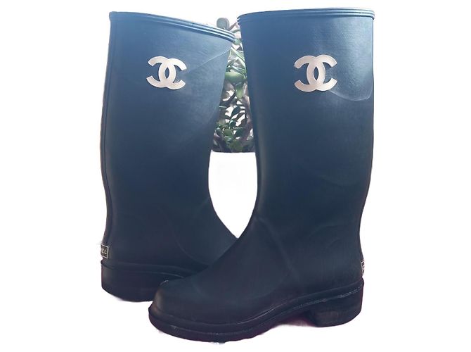Cambon Chanel Rain boots Black