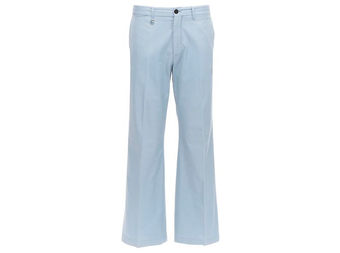 Louis Vuitton Flared Pants mit LV-Logo, hellblaue Stepptasche, EU42 M