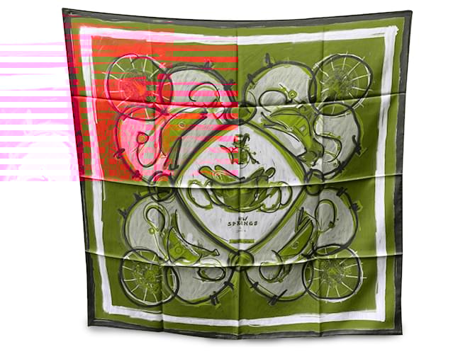 Hermès Hermes Paris Red and Orange Silk Scarf New Springs 2009 Rybaltchenko  ref.1661347