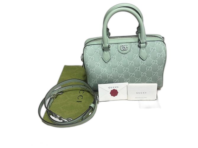 Gucci Mini Ophidia GG Top-Handle Bag Light green