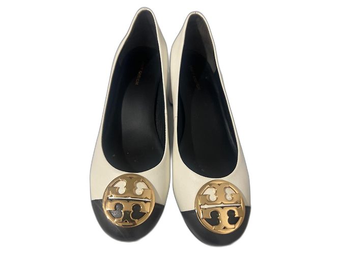 Tory Burch High Heels aus Leder schwarz weiß Größe 36