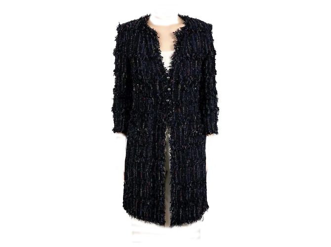 Chanel Black Lesage Tweed Coat / Jacket