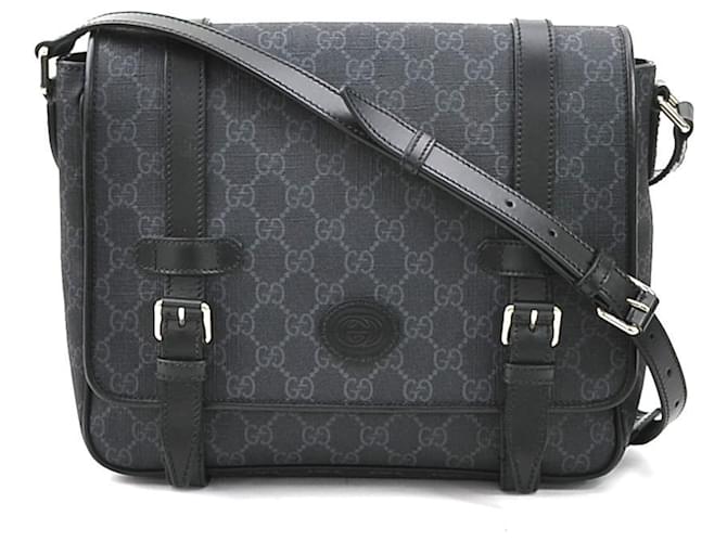 Sac à épaule Gucci GG Supreme Plastique Marron Noir