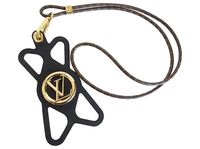 Louis Vuitton Monogram Smartphone Holder Brown Black Patent leather  ref.1662404