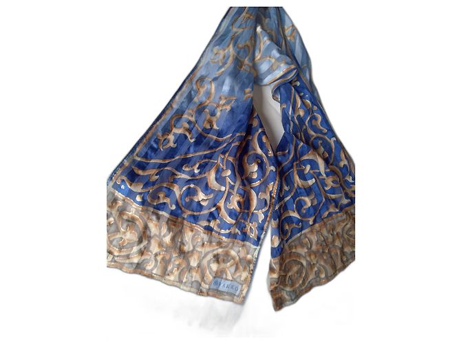 Autre Marque Foulard in seta Vakko blu 
