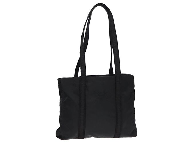 PRADA Borsa Tote Nylon Argento Nero Auth bs17886
