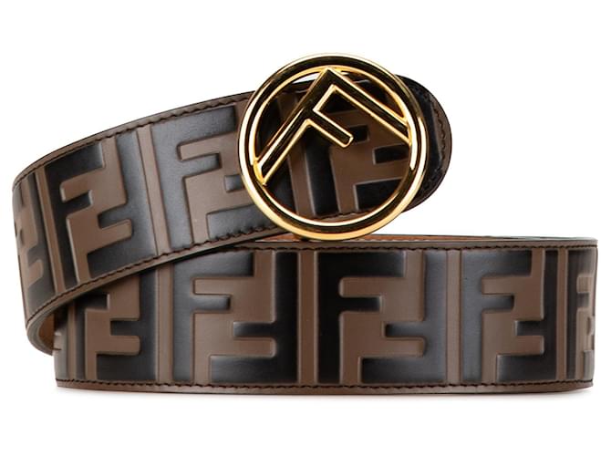 Brown Fendi Zucca Leather F is Fendi Belt ref.1663432 Joli Closet