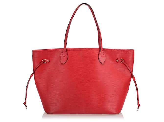 Neverfull Bolsas LOUIS VUITTON T. Couro Vermelho  ref.1664741