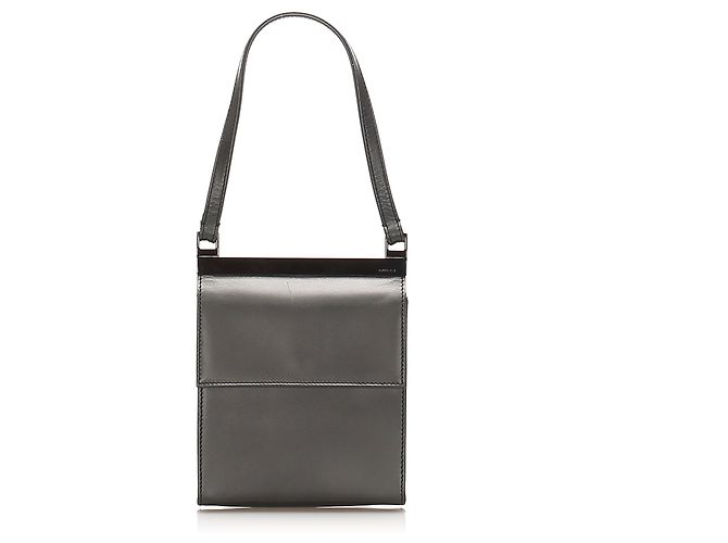 Borsa a tracolla in pelle nera Gucci Nero