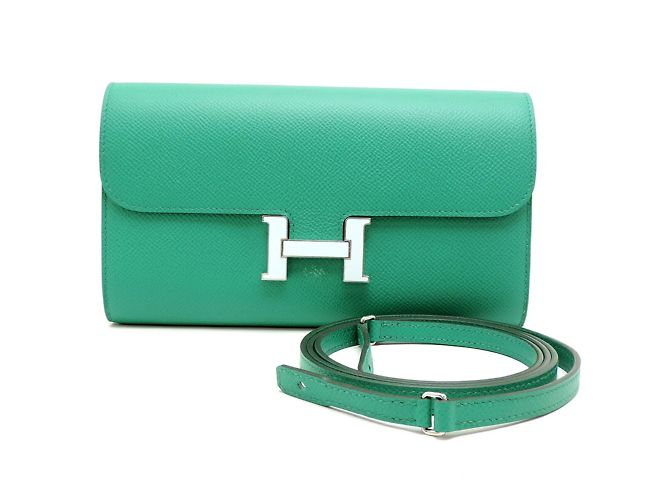 Hermès Hermes Constance To Go Long Wallet Green