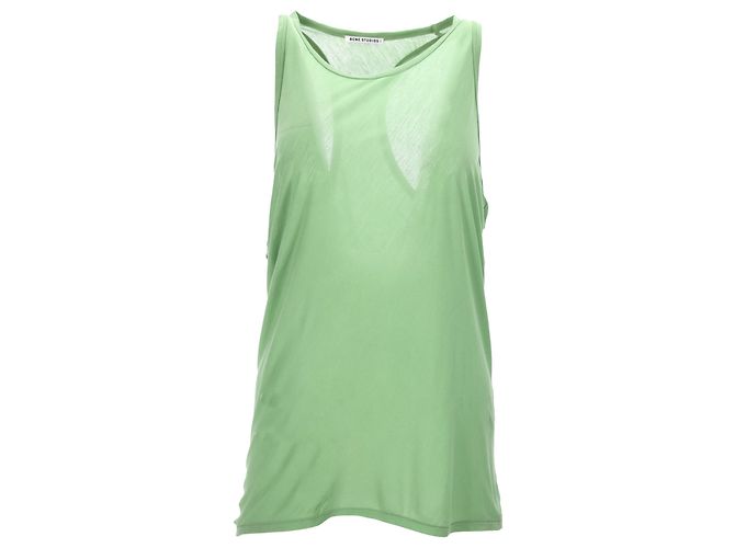 Camiseta sem mangas com decote em U Acne Studios em lyocell verde