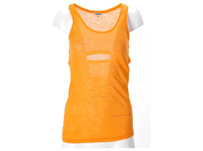 Top Beadu Cut de Acne Studios en lino naranja Coral