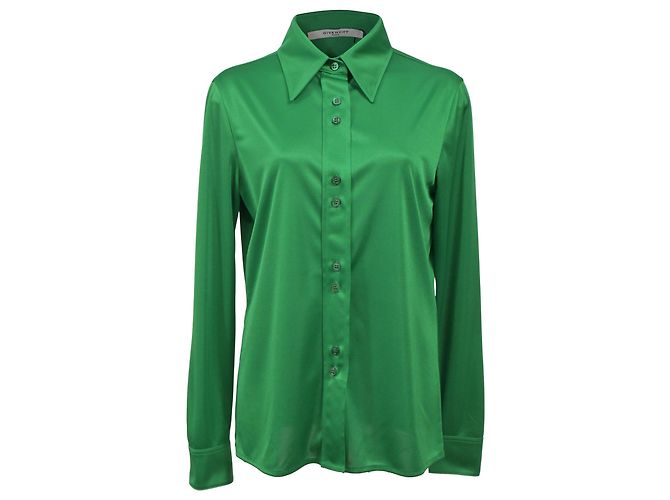 Givenchy Buttoned Shirt in Green Polyester