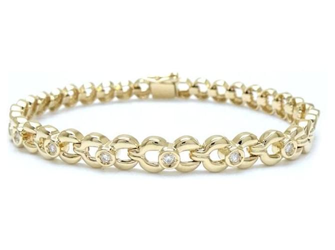 Autre Marque Diamond Bracelet 0.15ct K18YG Yellow Gold Golden Metal  ref.1667821