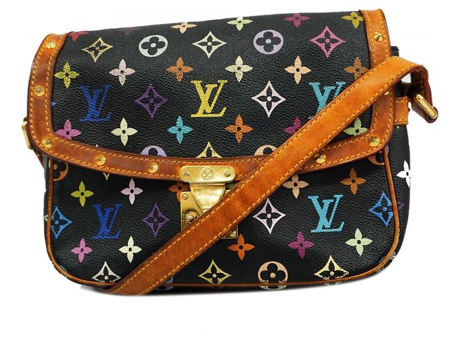 Sologne Schultertasche Monogramm Multicolor Louis Vuitton Schwarz