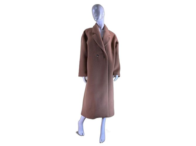 Autre Marque Abrigo largo Bouguessa Osa camel de lana Camello