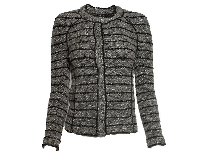 Isabel Marant Etoile Jaqueta de tweed cinza e preta Isabel Marant Étoile Preto
