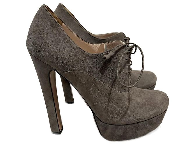 PRADA Ankle boots T.EU 39 Suede Grey
