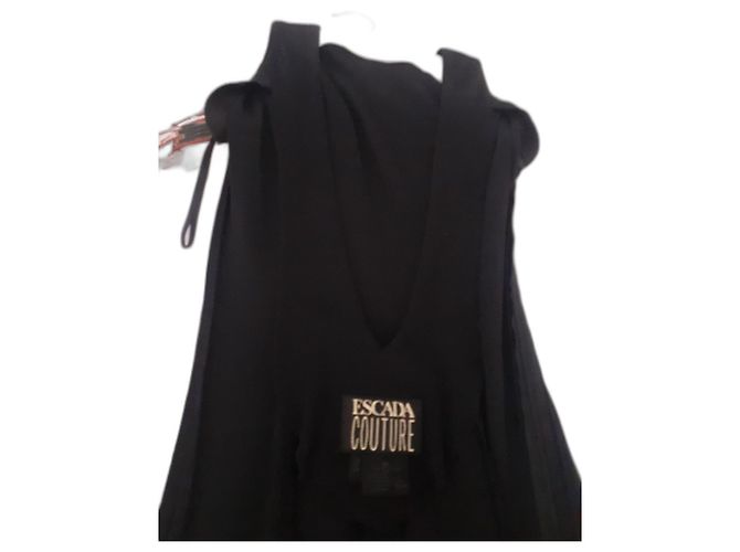 Escada Couture Abendkleid aus Wolle Schwarz