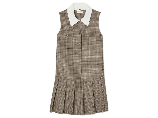 Sandro Ärmelloses Kleid mit Mikro-Hahnentrittmuster Mehrfarben
