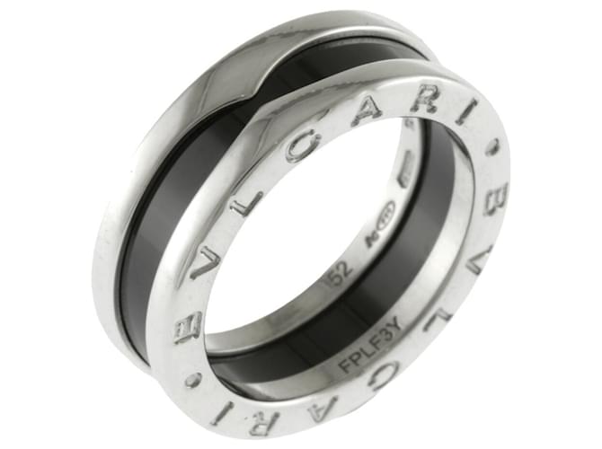 Bulgari Bvlgari Save the Children Band Ring Silvery Silver Ceramic ref.1671206 Joli Closet