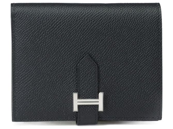 Béarn Hermès Accesorio HERMES Bearn en Cuero Negro - 102144