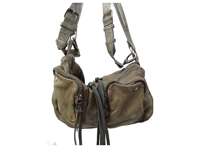 Zadig & Voltaire Rock Handtasche Leder Olivgrün