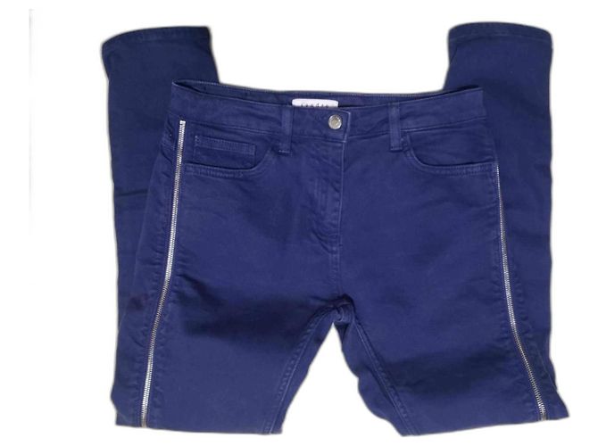 Calça Slim Sandro Azul Royal Algodão