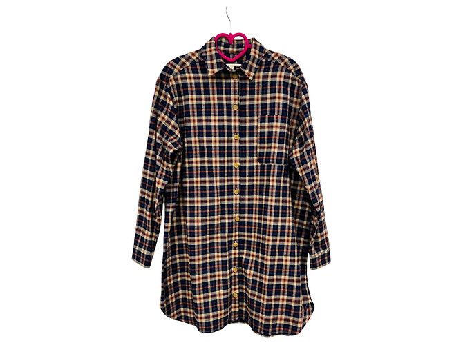 SéZane Vestido Camisa Sadie de Cuadros Algodón Multicolor