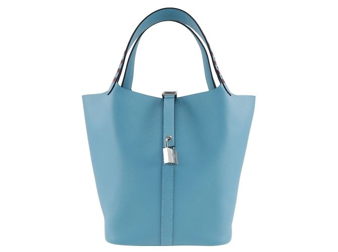 Hermès Sac à main Hermes Picotin Lock MM Bleu clair