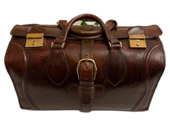 Borsa da viaggio Céline in pelle marrone scuro
