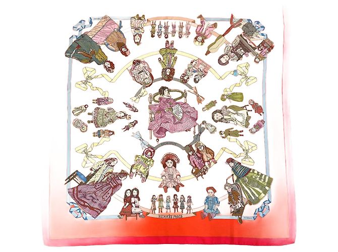 Bufanda de Seda Hermès Carré 90 Hello Dolly Roja