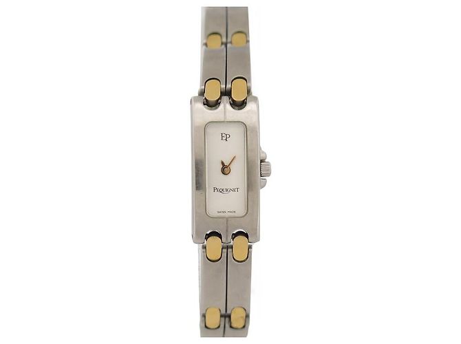RELÓGIO PEQUIGNET MOOREA BAGUETTE 3521318 27 MM QUARTZ OURO E AÇO