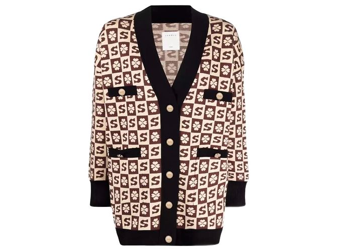 Sandro Brown Viscose Jacket