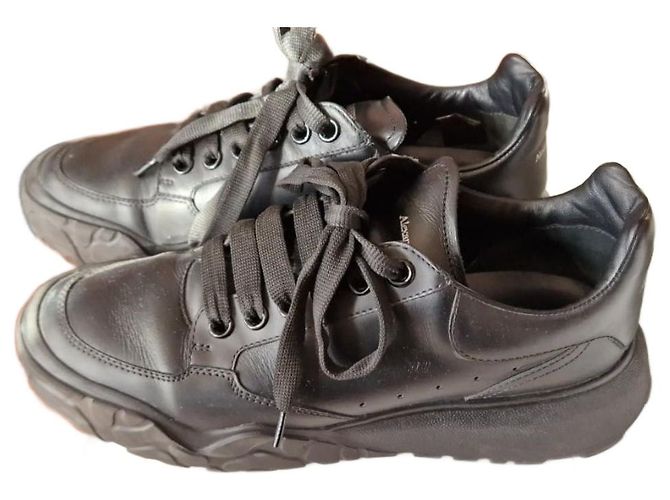 Sandali Alexander McQueen in pelle nera 39 Nero